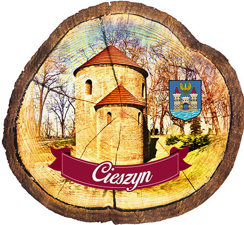 Magnes drewniany pieniek Cieszyn