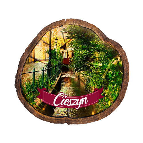 Magnes drewniany pieniek Cieszyn