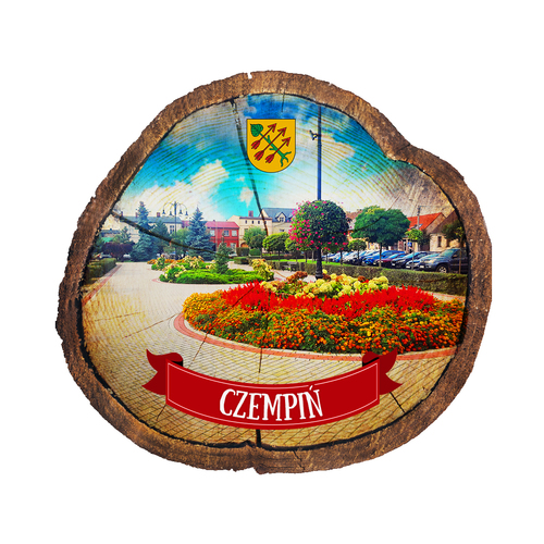 Magnes drewniany pieniek Czempiń