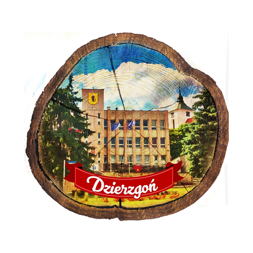 Magnes drewniany pieniek Dzierzgoń