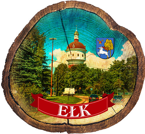 Magnes drewniany pieniek Ełk