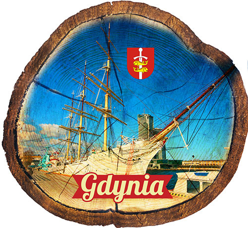 Magnes drewniany pieniek Gdynia