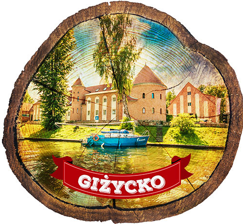 Magnes drewniany pieniek Giżycko