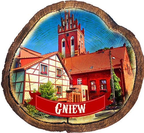 Magnes drewniany pieniek Gniew
