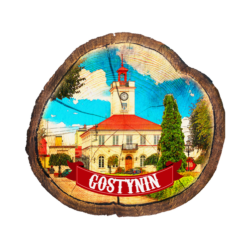Magnes drewniany pieniek Gostynin