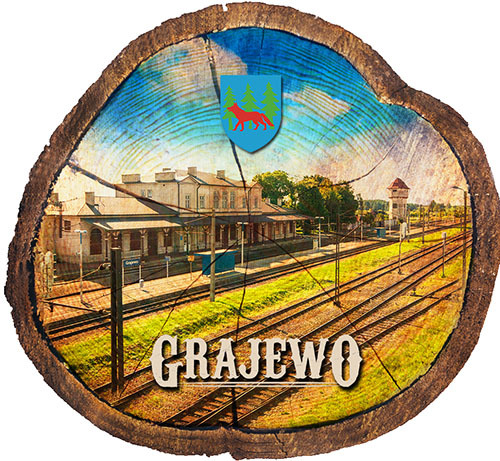 Magnes drewniany pieniek Grajewo