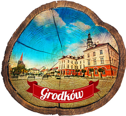 Magnes drewniany pieniek Grodków