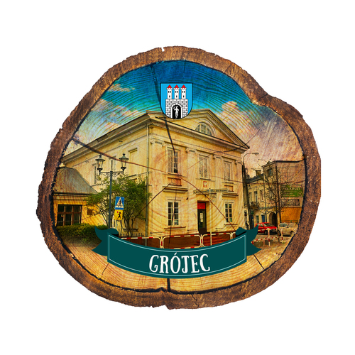 Magnes drewniany pieniek Grójec