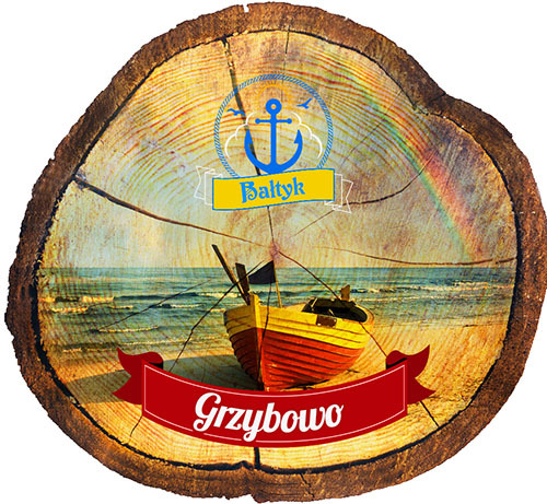 Magnes drewniany pieniek Grzybowo