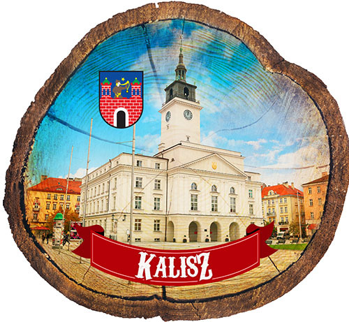 Magnes drewniany pieniek Kalisz