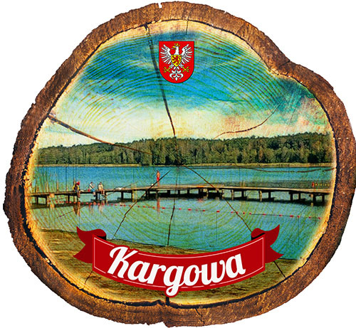 Magnes drewniany pieniek Kargowa