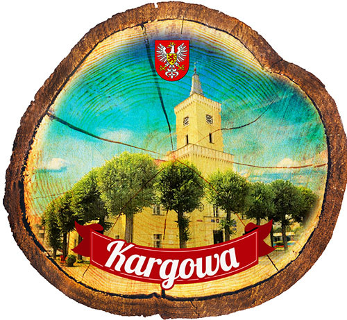 Magnes drewniany pieniek Kargowa