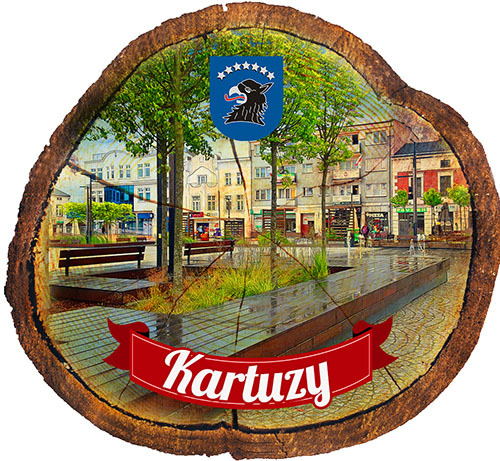 Magnes drewniany pieniek Kartuzy