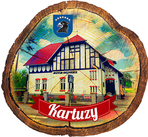 Magnes drewniany pieniek Kartuzy