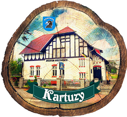 Magnes drewniany pieniek Kartuzy