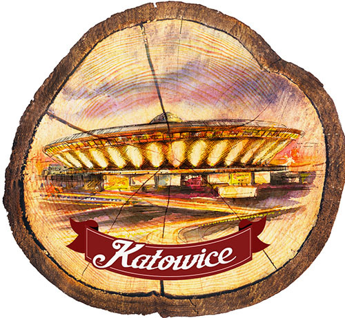 Magnes drewniany pieniek Katowice