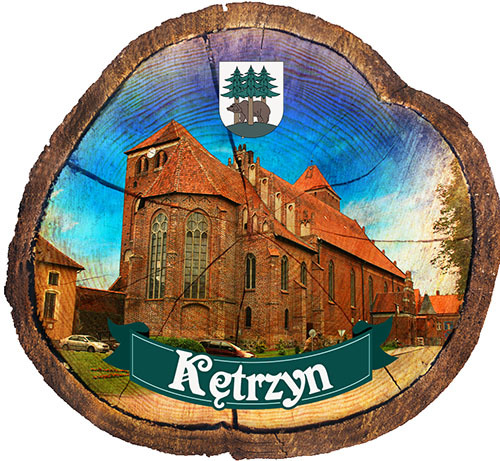 Magnes drewniany pieniek Kętrzyn