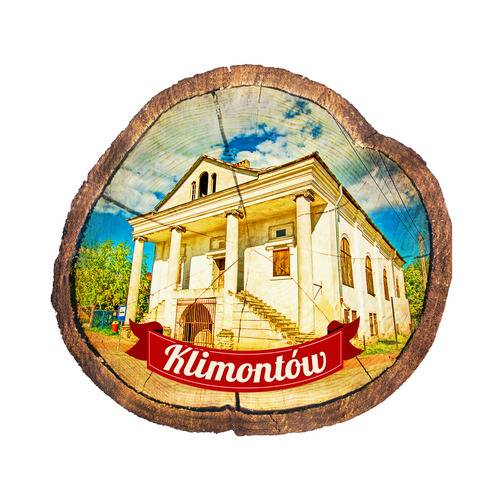 Magnes drewniany pieniek Klimontów