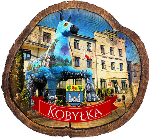 Magnes drewniany pieniek Kobyłka