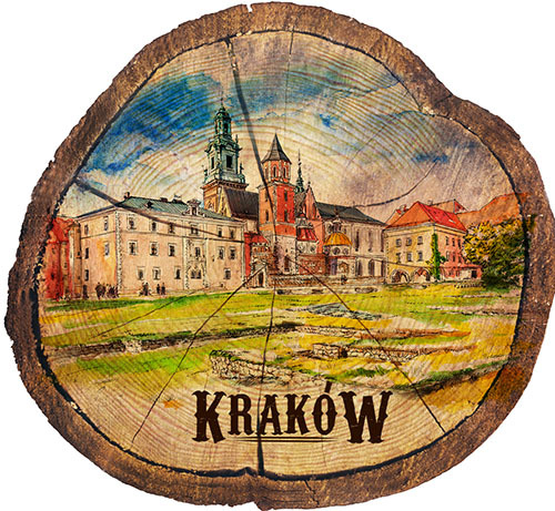 Magnes drewniany pieniek Kraków