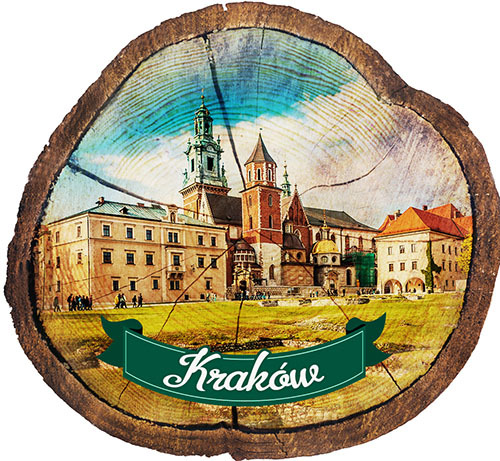 Magnes drewniany pieniek Kraków