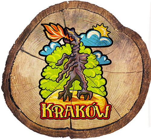 Magnes drewniany pieniek Kraków