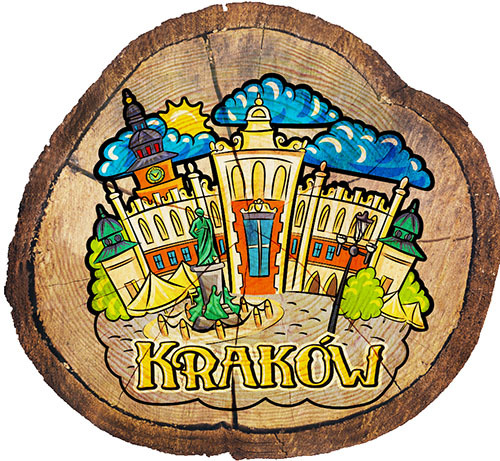 Magnes drewniany pieniek Kraków