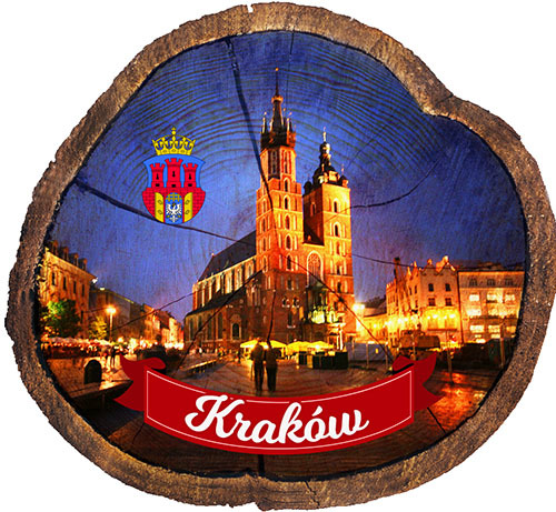 Magnes drewniany pieniek Kraków