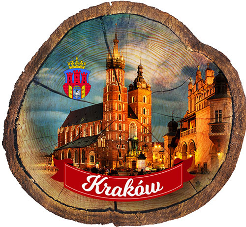Magnes drewniany pieniek Kraków