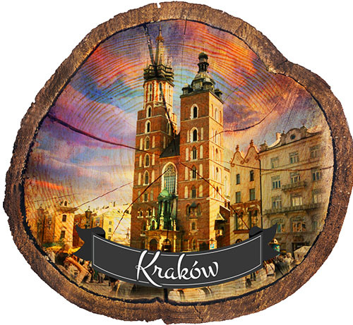 Magnes drewniany pieniek Kraków