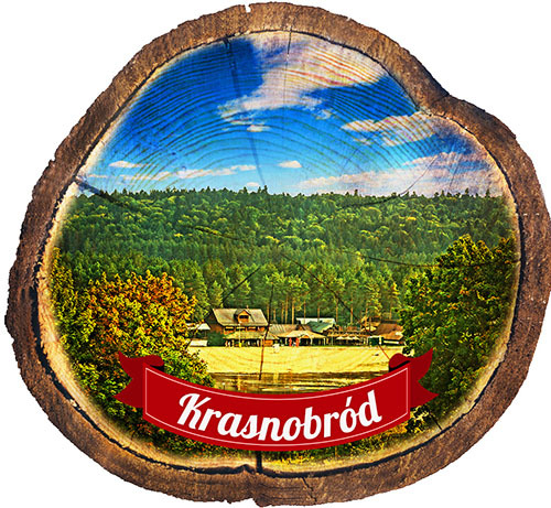 Magnes drewniany pieniek Krasnobród