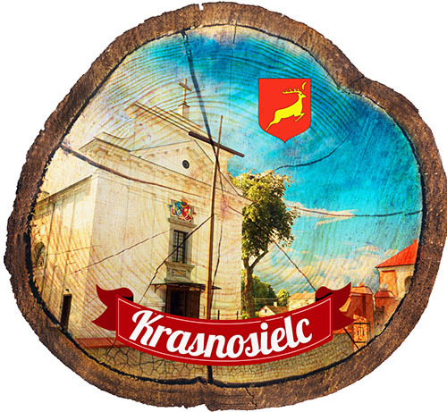 Magnes drewniany pieniek Krasnosielc