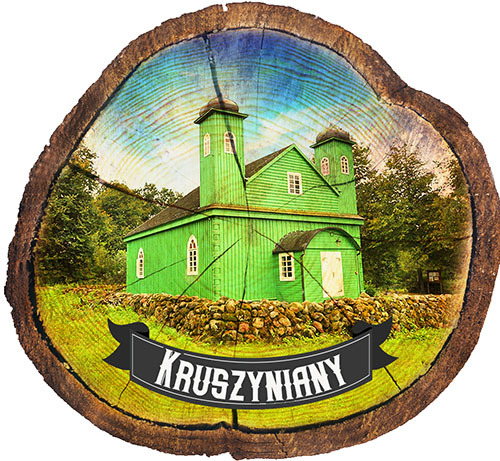 Magnes drewniany pieniek Kruszyniany