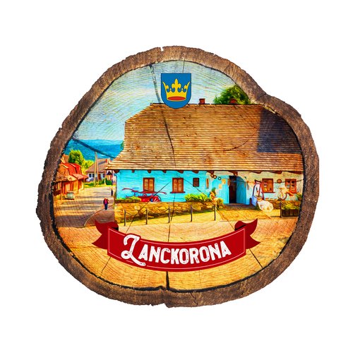 Magnes drewniany pieniek Lanckorona