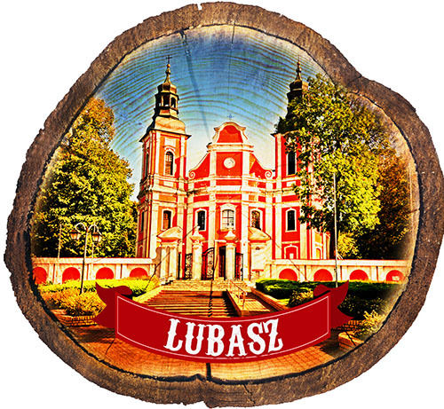 Magnes drewniany pieniek Lubasz