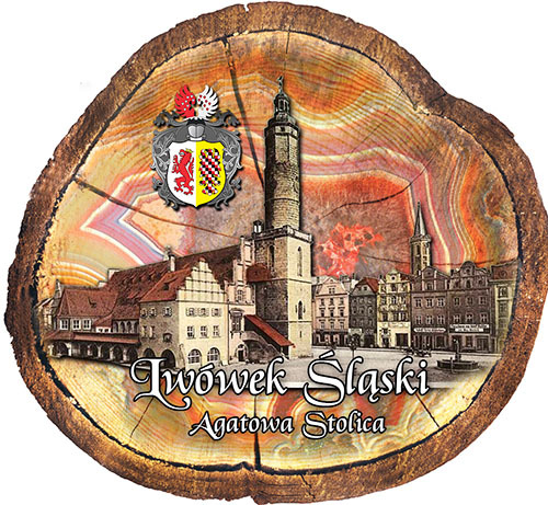 Magnes drewniany pieniek Lwówek
