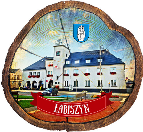 Magnes drewniany pieniek Łabiszyn