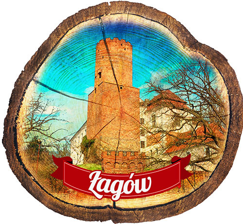Magnes drewniany pieniek Łagów