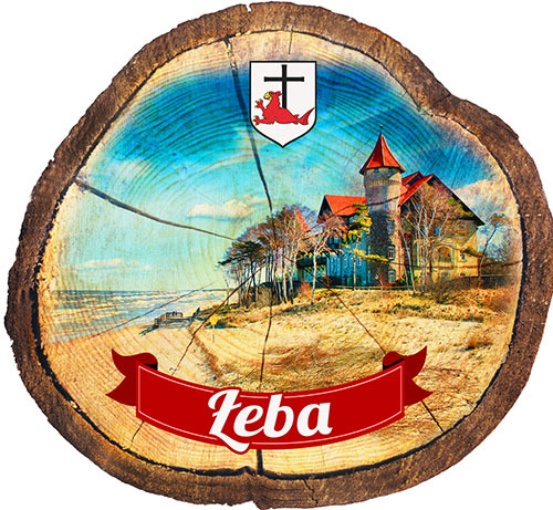 Magnes drewniany pieniek Łeba