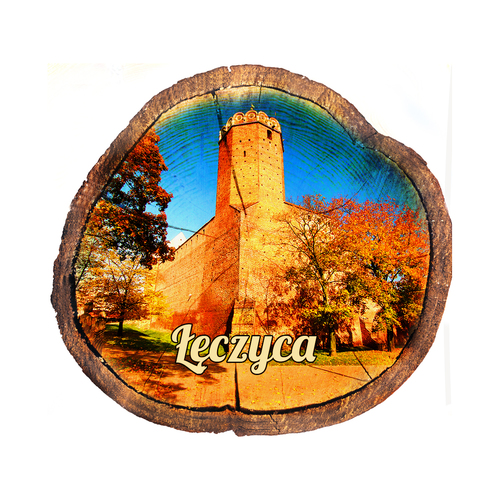 Magnes drewniany pieniek Łęczyca