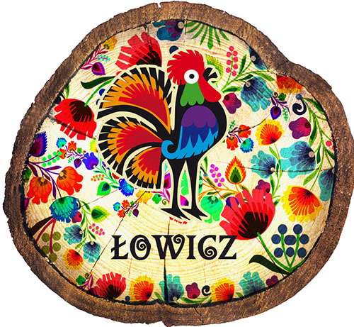 Magnes drewniany pieniek Łowicz