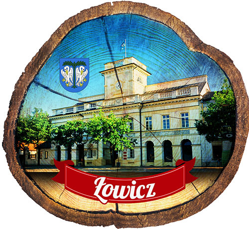 Magnes drewniany pieniek Łowicz