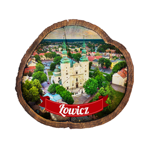 Magnes drewniany pieniek Łowicz