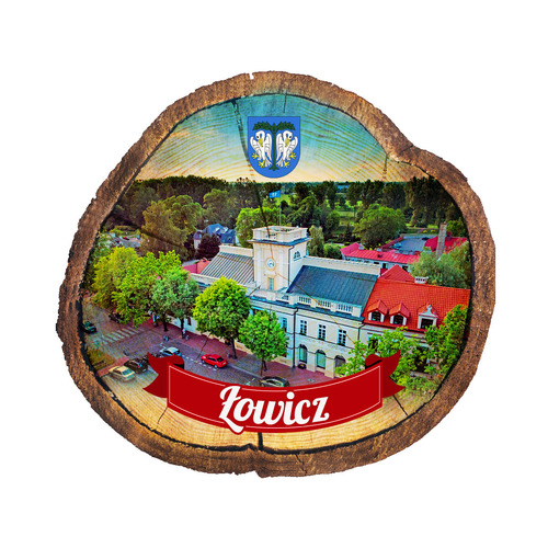 Magnes drewniany pieniek Łowicz