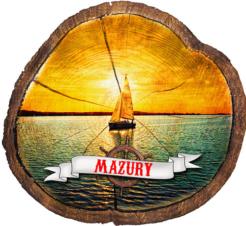 Magnes drewniany pieniek Mazury