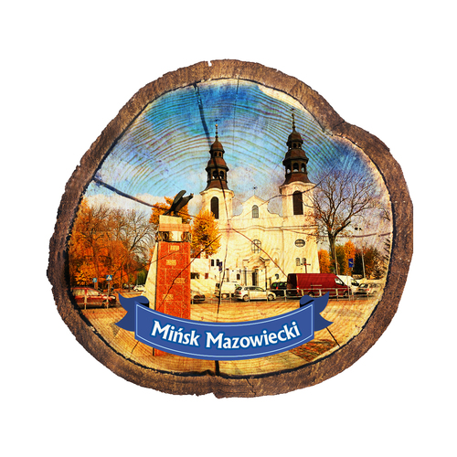 Magnes drewniany pieniek Mińsk Mazowiecki