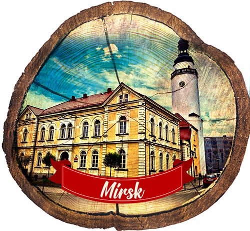 Magnes drewniany pieniek Mirsk