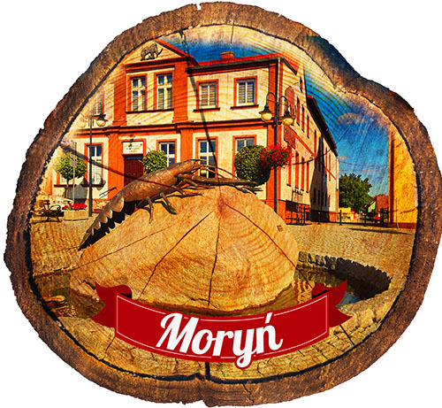 Magnes drewniany pieniek Moryń