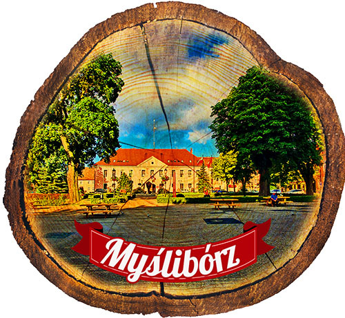 Magnes drewniany pieniek Myślibórz