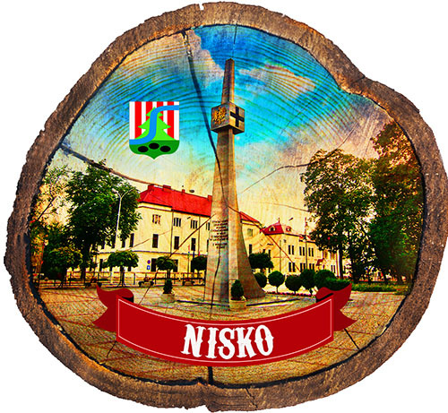 Magnes drewniany pieniek Nisko